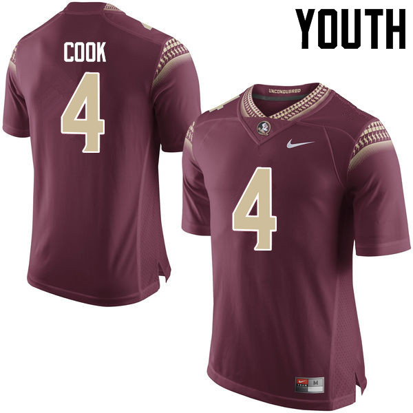 Youth #4 Dalvin Cook Florida State Seminoles College Football Jerseys-Garnet - Click Image to Close